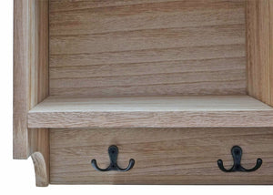 Wandregal Garderobe mit 3 Staufächern 5 Haken 30x80x20cm naturbraun