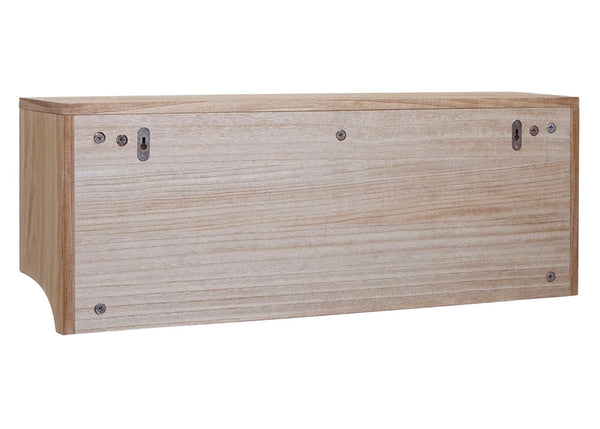 Wandregal Garderobe mit 3 Staufächern 5 Haken 30x80x20cm naturbraun