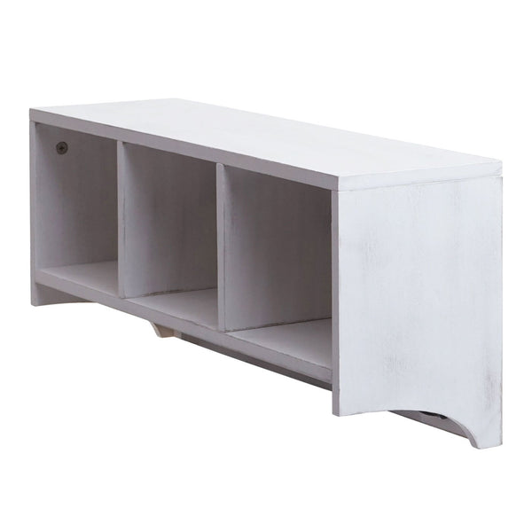 Wandregal Garderobe mit 3 Staufächern 5 Haken 30x80x20cm weiss shabby