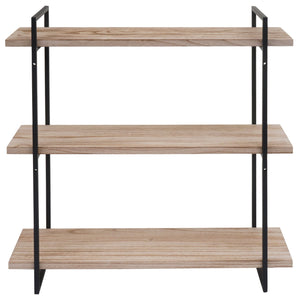 Wandregal Hängeregal 3 Regalböden Massivholz Industrial 60x60x18cm natur