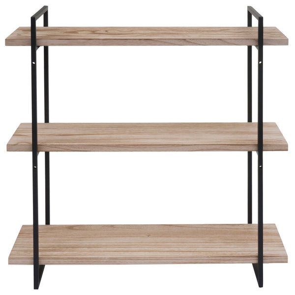 Wandregal Hängeregal 3 Regalböden Massivholz Industrial 60x60x18cm natur