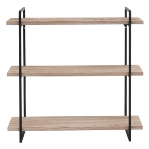 Wandregal Hängeregal 3 Regalböden Massivholz Industrial 60x60x18cm natur