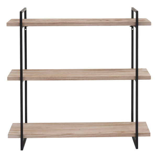 Wandregal Hängeregal 3 Regalböden Massivholz Industrial 60x60x18cm natur