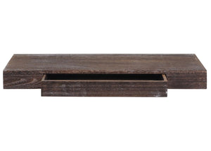 Wandregal JAM-H37 Schweberegal Schublade 8x80x25cm braun shabby