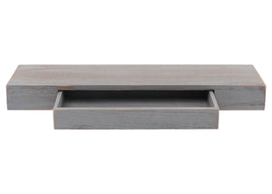 Wandregal JAM-H37 Schweberegal Schublade 8x80x25cm grau shabby