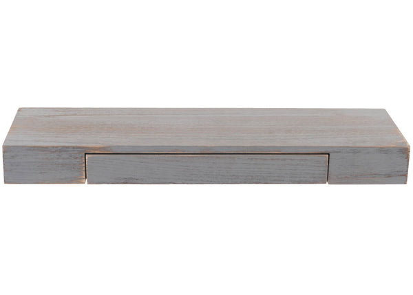 Wandregal JAM-H37 Schweberegal Schublade 8x80x25cm grau shabby