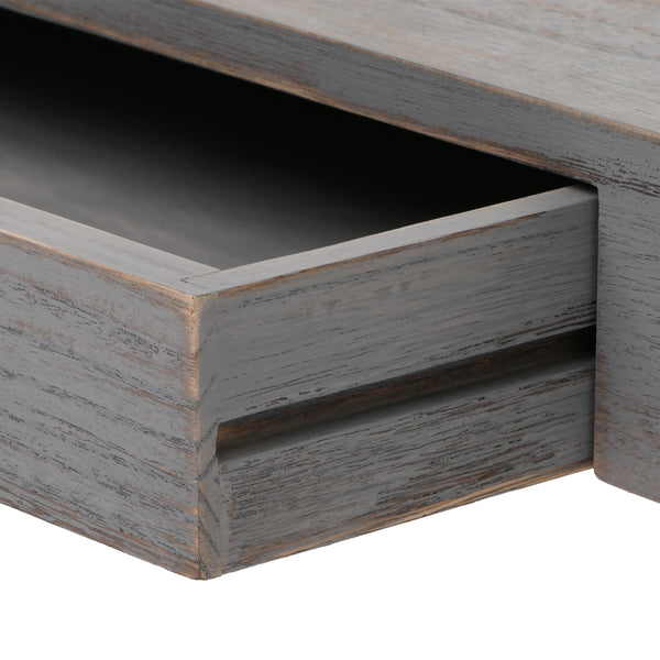 Wandregal JAM-H37 Schweberegal Schublade 8x80x25cm grau shabby