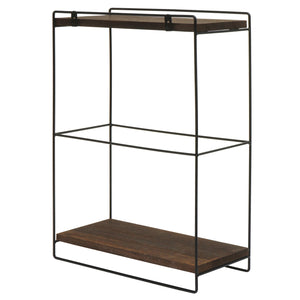 Wandregal JAM-K77 Küchenregal Industrial 50x35x17cm Holz Metall dunkelbraun