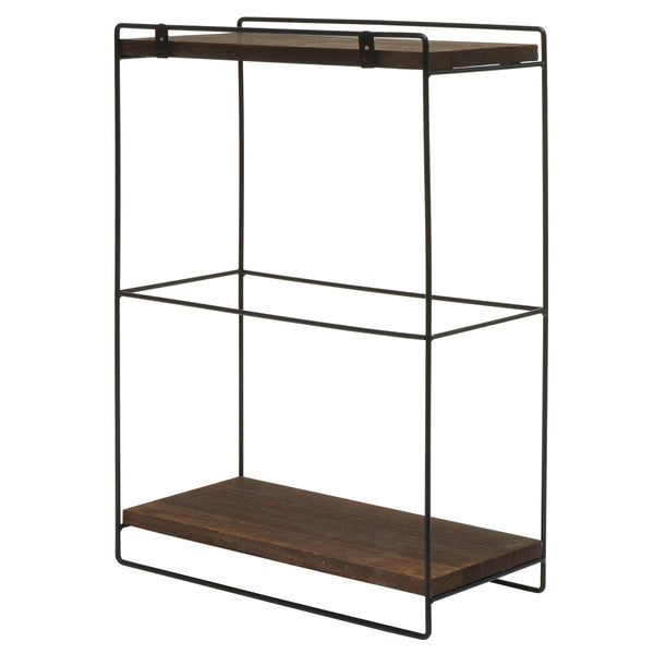 Wandregal JAM-K77 Küchenregal Industrial 50x35x17cm Holz Metall dunkelbraun