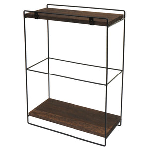Wandregal JAM-K77 Küchenregal Industrial 50x35x17cm Holz Metall dunkelbraun
