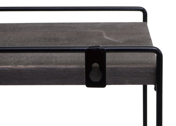 Wandregal JAM-K77 Küchenregal Industrial 50x35x17cm Holz Metall dunkelgrau