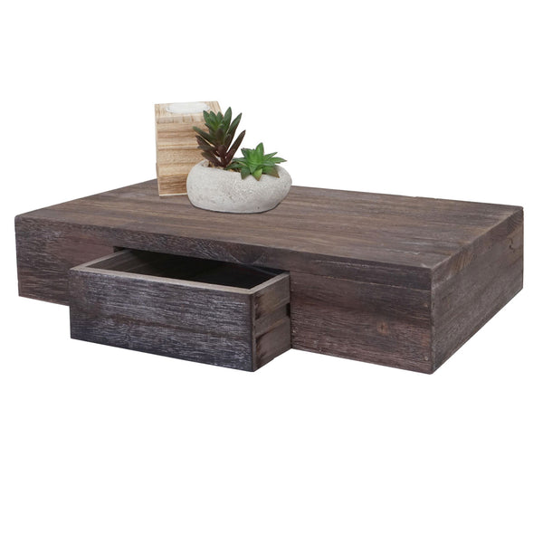 Wandregal Oise Regal mit Schublade 40cm braun shabby
