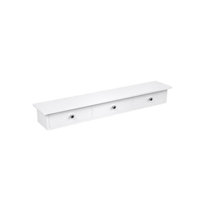 Wandregal Schwebend Schubladen 80x15x10cm Hochglanz Weiss