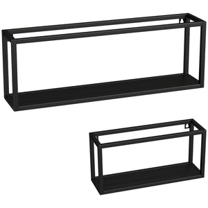 Wandregale 2er-Set belastbar bis 15kg aus Stahl schwarz