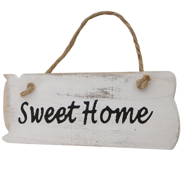 Wandschild Dekoschild Holzschild Shabby-Look 10x25x1cm weiss Sweet Home
