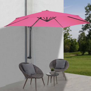 Wandschirm Ampelschirm Balkonschirm 3m neigbar pink-rosarot