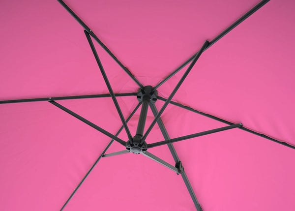 Wandschirm Ampelschirm Balkonschirm 3m neigbar pink-rosarot