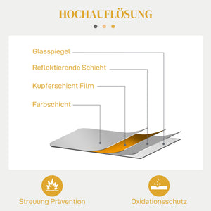 Wandspiegel rechteckig modern 60x87cm gold