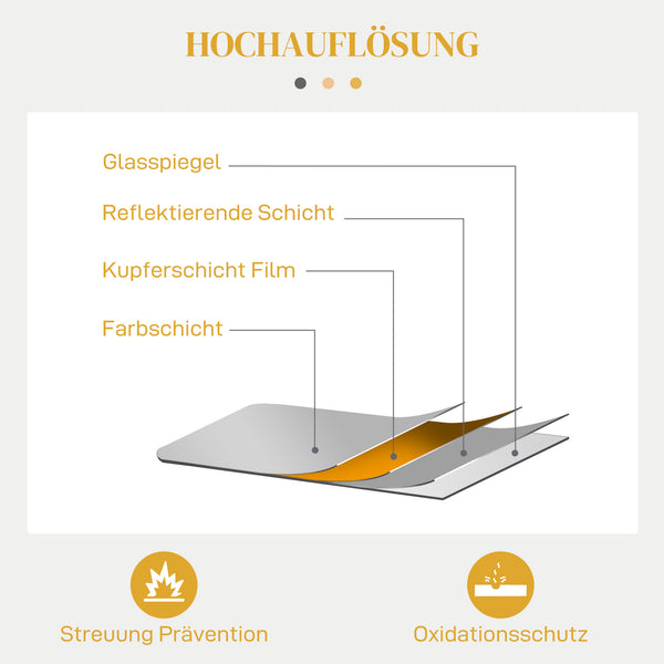 Wandspiegel rechteckig modern 60x87cm gold