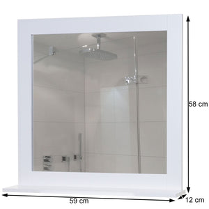 Wandspiegel Badspiegel mit Ablage Landhaus 58x59x12cm weiss