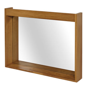Wandspiegel Badspiegel Holzrahmen 77x100cm Teak