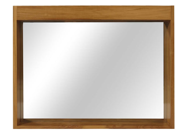 Wandspiegel Badspiegel Holzrahmen 77x100cm Teak