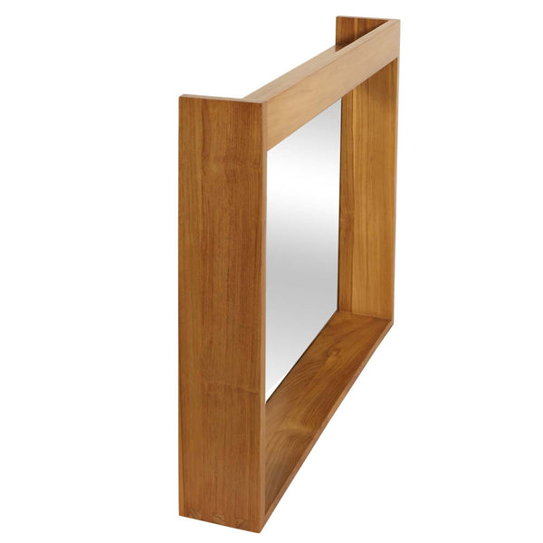 Wandspiegel Badspiegel Holzrahmen 77x100cm Teak