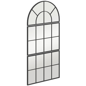 Wandspiegel Fensterdesign dreiteilig mit Metallrahmen 76x53cm schwarz