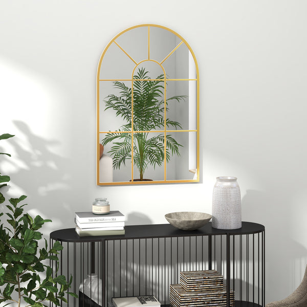 Wandspiegel Fenster Design mit Metallrahmen Gold