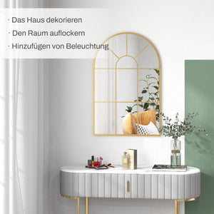 Wandspiegel Fenster Design mit Metallrahmen Gold