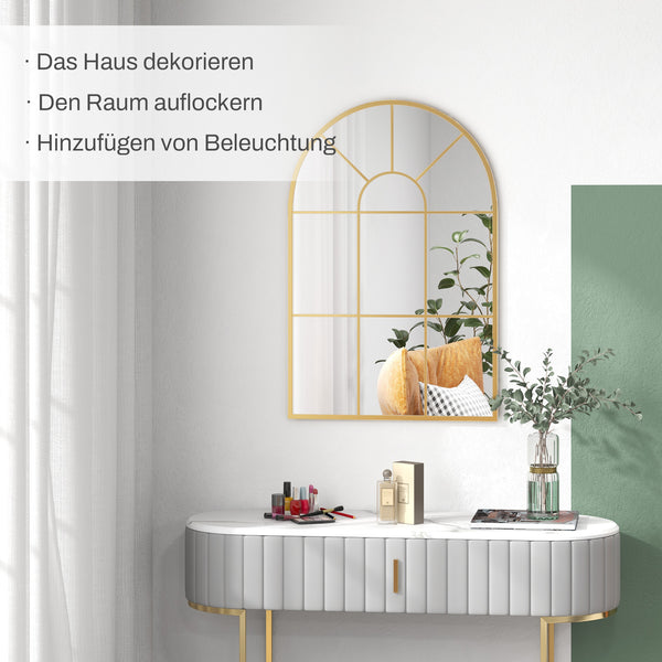 Wandspiegel Fenster Design mit Metallrahmen Gold