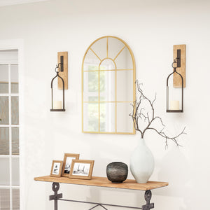 Wandspiegel Fenster Design mit Metallrahmen Gold