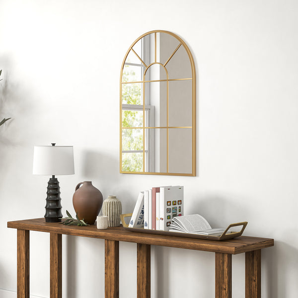 Wandspiegel Fenster Design mit Metallrahmen Gold