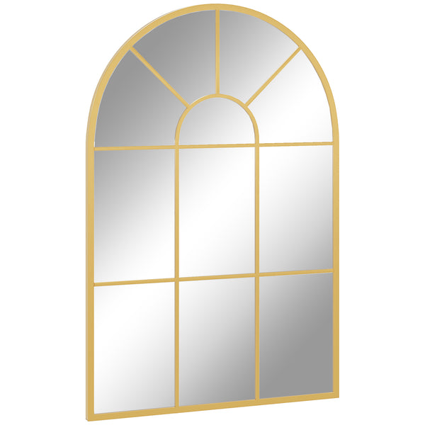 Wandspiegel Fenster Design mit Metallrahmen Gold