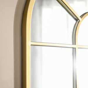 Wandspiegel Fensterdesign mit Metallrahmen 70x50cm gold