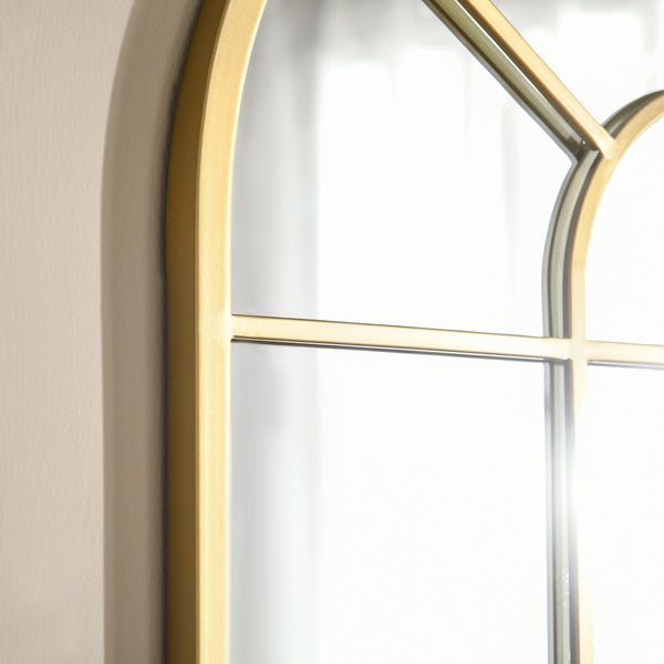 Wandspiegel Fensterdesign mit Metallrahmen 70x50cm gold