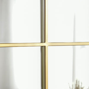 Wandspiegel Fensterdesign mit Metallrahmen 70x50cm gold