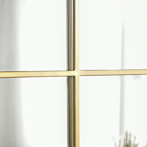Wandspiegel Fensterdesign mit Metallrahmen 70x50cm gold