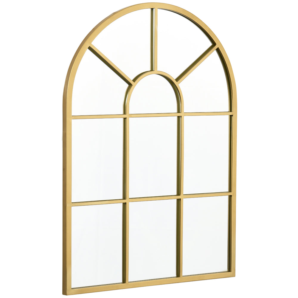 Wandspiegel Fensterdesign mit Metallrahmen 70x50cm gold