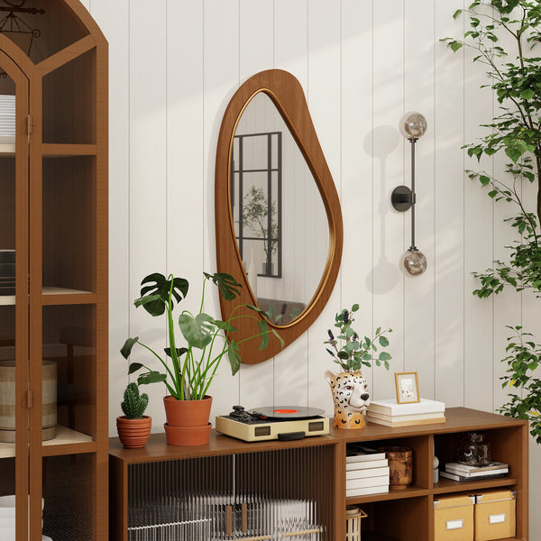 Wandspiegel Fensterlook mit Holzrahmen für Schlafzimmer