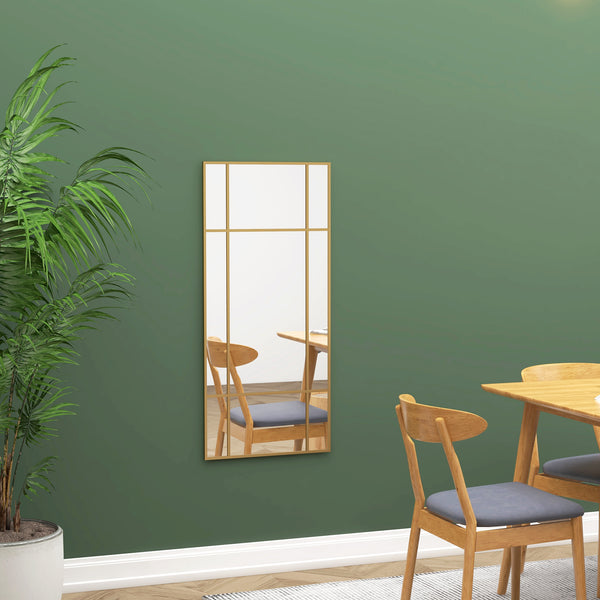 Wandspiegel mit goldfarbenem Metallrahmen für Wohnzimmer
