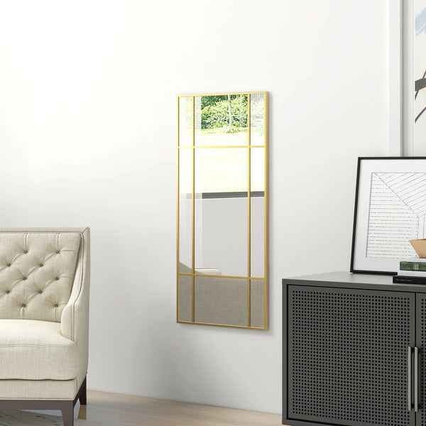 Wandspiegel mit goldfarbenem Metallrahmen für Wohnzimmer