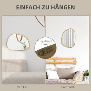 Wandspiegel Vintage Design Massivholz natur