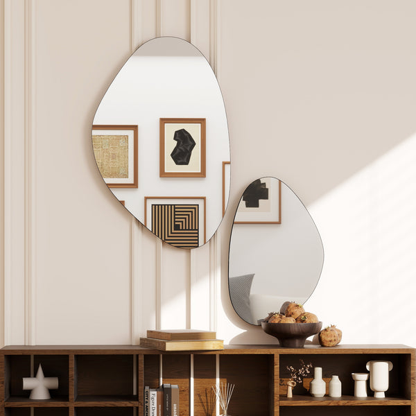Wandspiegel Set Fensterspiegel modern mit Metallrahmen schwarz