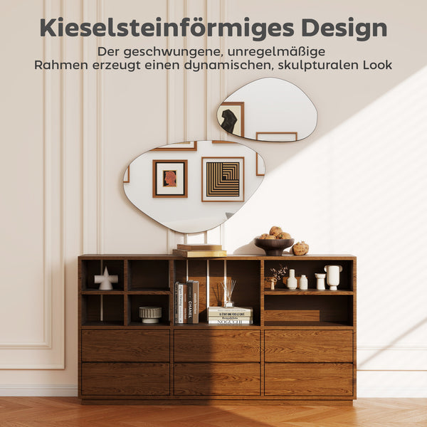Wandspiegel Set Fensterspiegel modern mit Metallrahmen schwarz