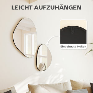 Wandspiegel Set Fensterspiegel modern mit Metallrahmen schwarz
