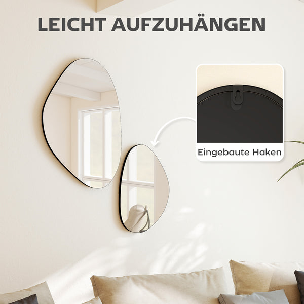 Wandspiegel Set Fensterspiegel modern mit Metallrahmen schwarz