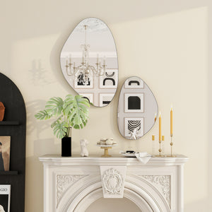 Wandspiegel Set Fensterspiegel modern mit Metallrahmen schwarz