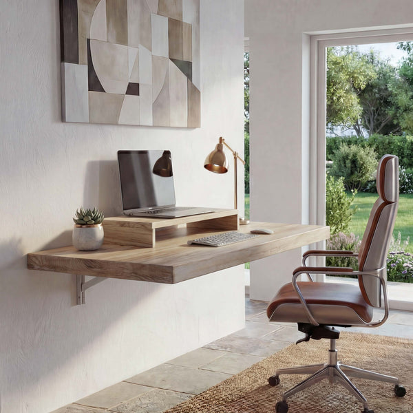 Wandtisch Wandklapptisch klappbar Massivholz 100x50cm naturfarben
