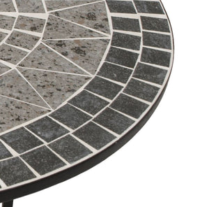 Wandtisch SIENA halbrund 45x90cm, Eisen + Mosaik grau